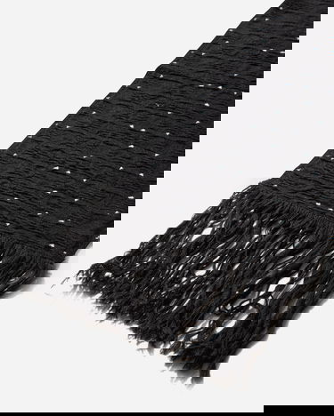 Huivi KIKO KOSTADINOV Tarr Night Sky Textured Patterned Scarf with Fringe Musta | KKAW25KN09 112, 5