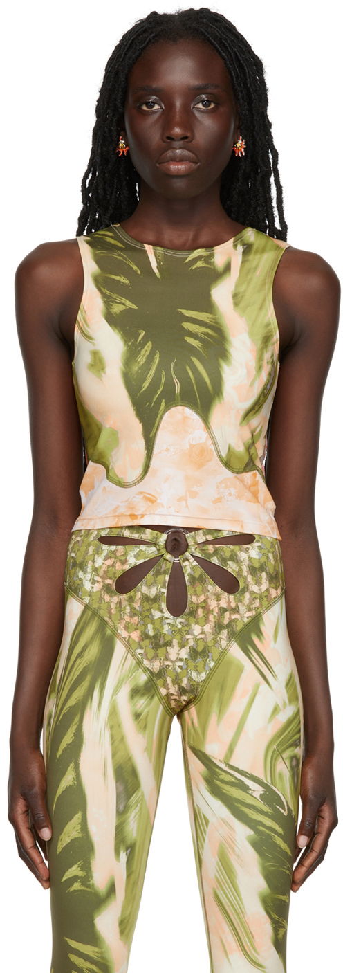 Tankkitoppi Collina Strada Collina Strada Tie-Dye Print Tank Top Vihreä | XX3196