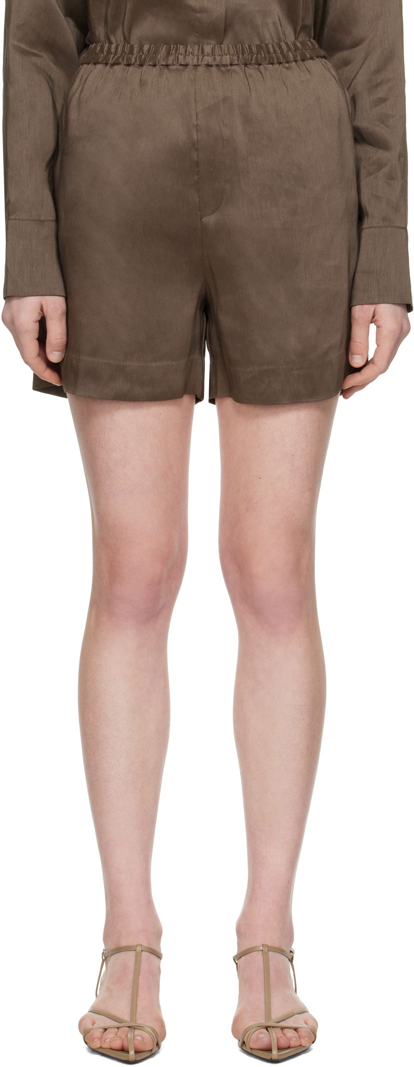Shortsit Loulou de Saison Loulou de Saison Adonia Shorts Ruskea | ADONIA