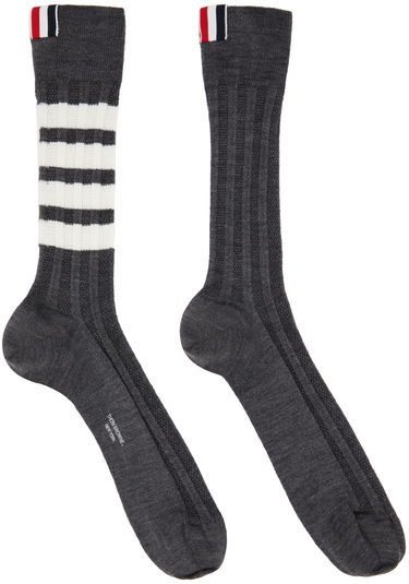 Sukat Thom Browne Thom Browne 4-Bar Merino Wool Socks Harmaa | MAS136A-Y1020, 0