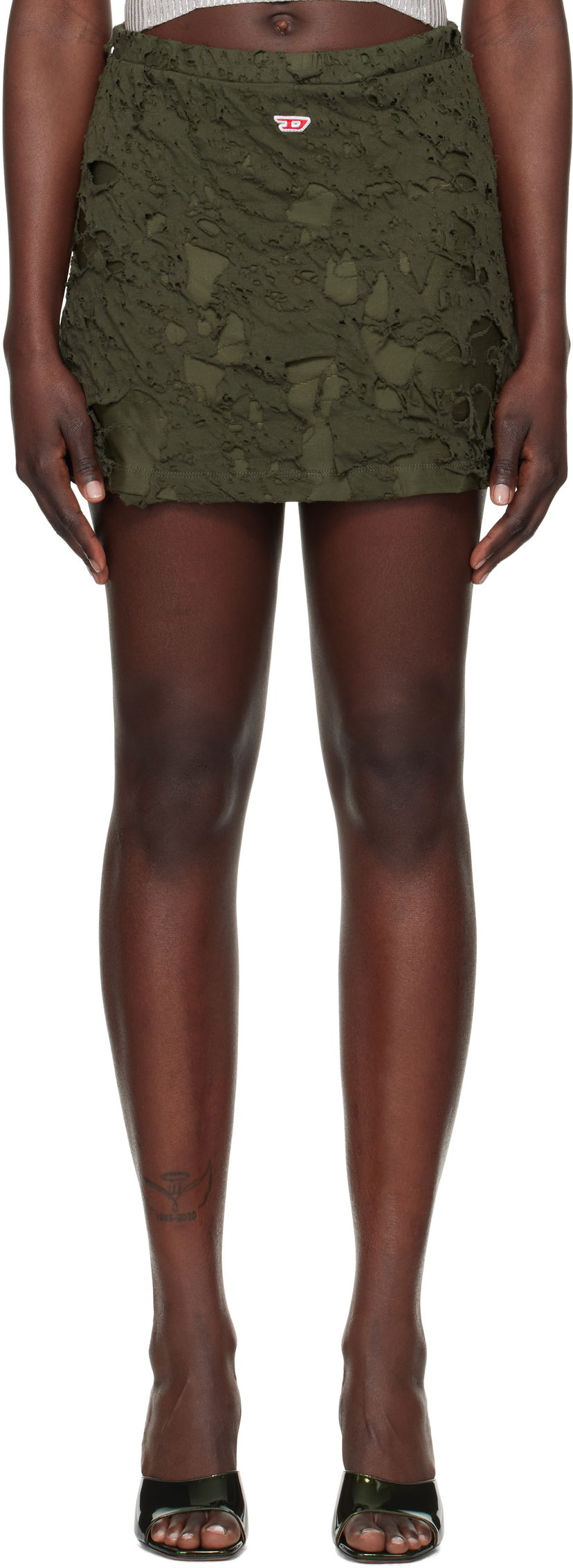Hame Diesel Distressed Miniskirt Vihreä | A15243 0JHAN