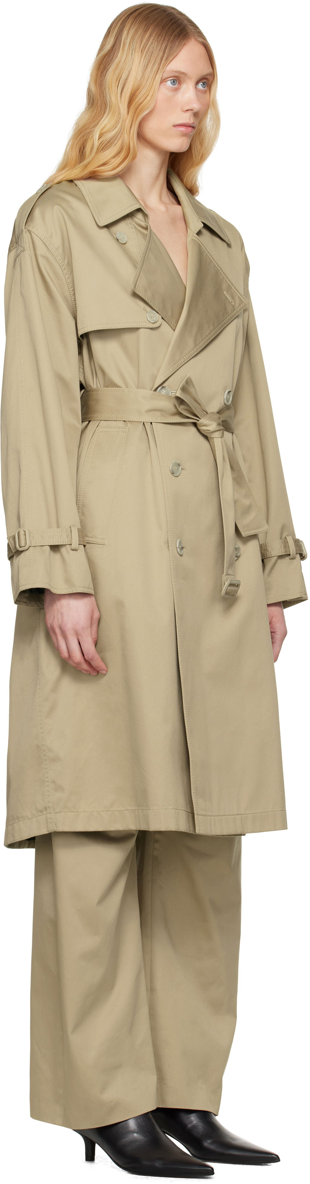 Trenssitakki Maison Margiela MM6 Maison Margiela Dual Wear Cotton Twill Trench Coat Beige | S52AH0080 M35368, 1