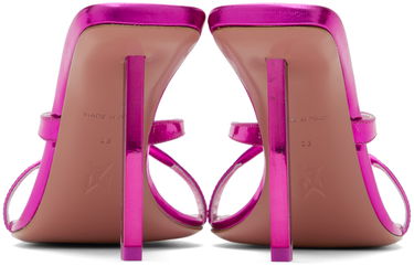 Asusteet Amina Muaddi Amina Muaddi Adriana 95 Heeled Sandals Vaaleanpunainen | ADRIANA SLIPPER METAL MIRROR, 1