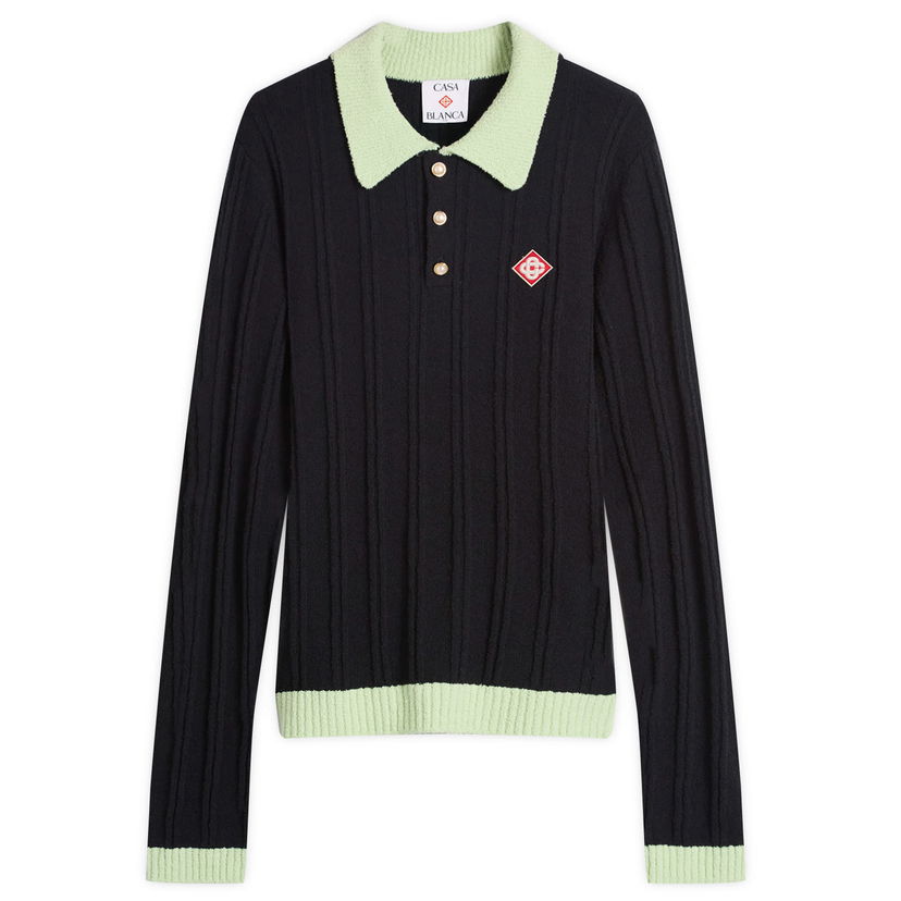 Poolopaita Casablanca Casablanca Boucle Polo, Size Large Musta | MPF25-KW-1000-01