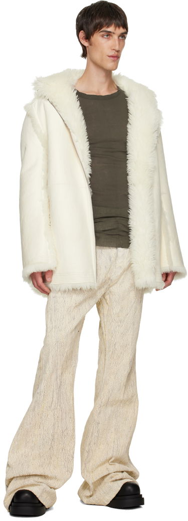 Takit Rick Owens Mac Cropped Reversible Shearling Coat Valkoinen | RU02E1769 LSHAR, 3