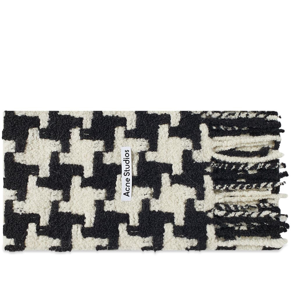 Huivi Acne Studios Vadik Houndstooth Scarf White/Black Musta | CA0153-AL4, 0
