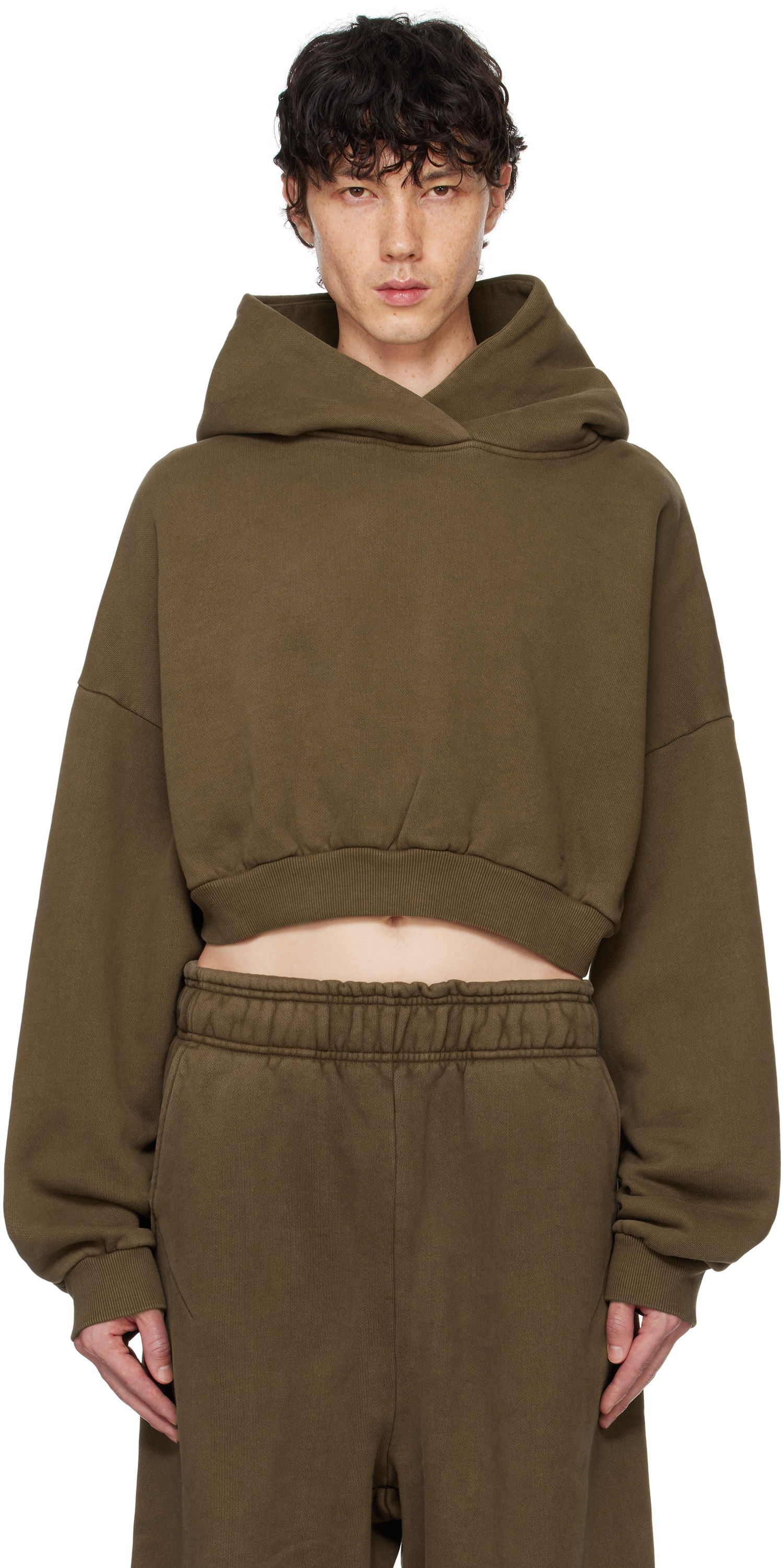 Huppari Entire Studios Entire Studios Cropped Heavy Hoodie Ruskea | ES2392BT, 0
