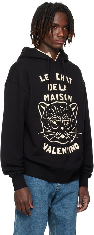 Huppari Valentino Valentino 'Le Chat De La Maison' Print Hoodie Musta | 7V3MF28NB33, 1