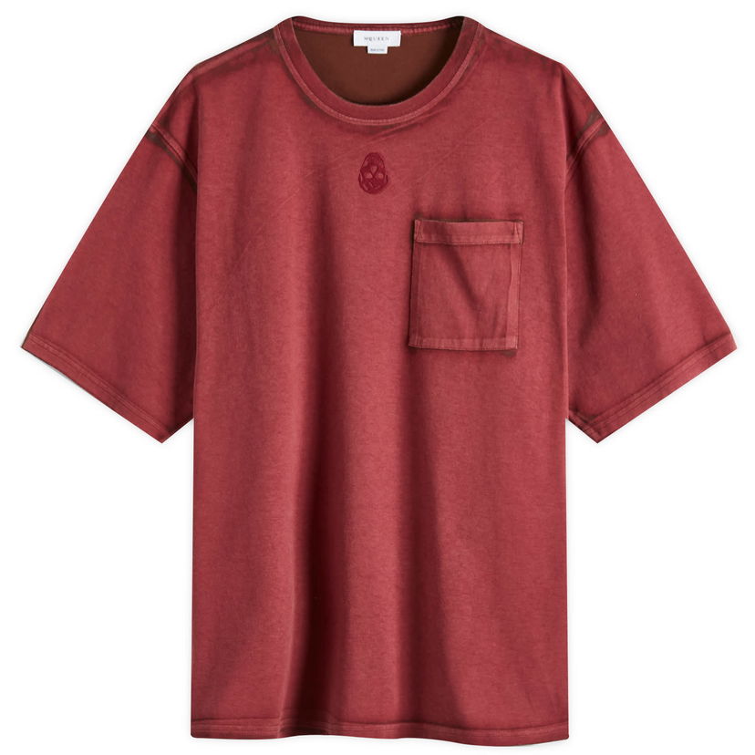 T-paita Alexander McQueen Alexander McQueen Fade Effect T-Shirt, Size Large Punainen | 815068-QTAC6-0634
