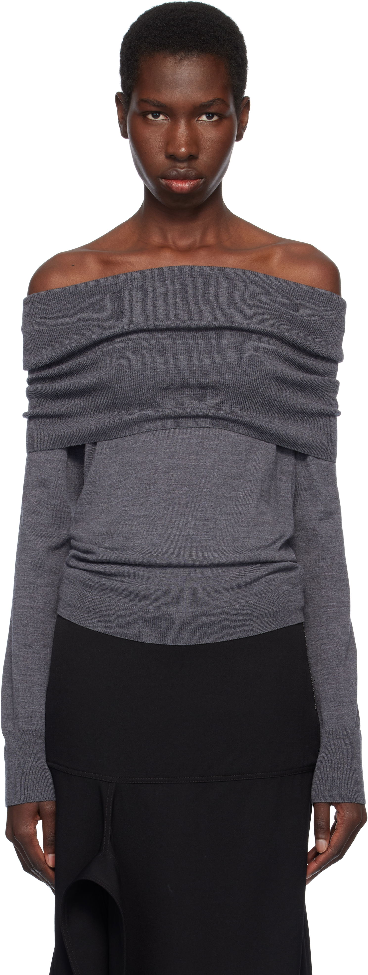 Villapaita Stella McCartney Stella McCartney Off-The-Shoulder Light Wool Sweater Harmaa | 6K10403S2598, 0