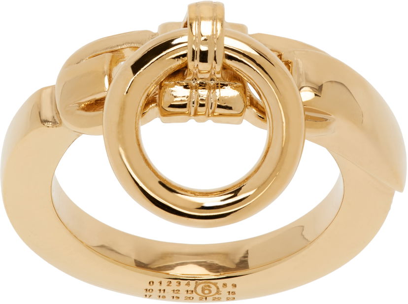 Sormus Maison Margiela MM6 Maison Margiela Object Trouve Minimal Logo Ring Keltainen | SM7UQ0082 P7352