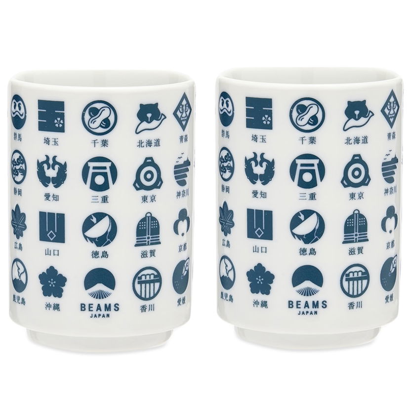 Kodin sisustus BEAMS BEAMS JAPAN Todofuken Ceramic Cup Set Valkoinen | 56710390950-78