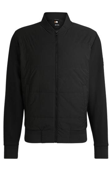 Bomber-takki BOSS Padded Zip-Up Sweatshirt Musta | 50532767