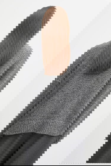 Villapaita JW Anderson JW Anderson Turtleneck Wool Blend Sweater with Leather Patch Pocket Harmaa | KW1292.YN0367, 2