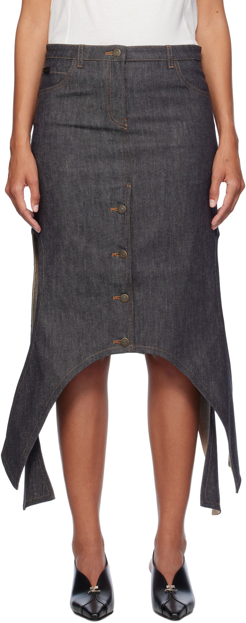 Hame Courrèges Courrèges Midi Denim Skirt Sininen | 424DJU206DE0035