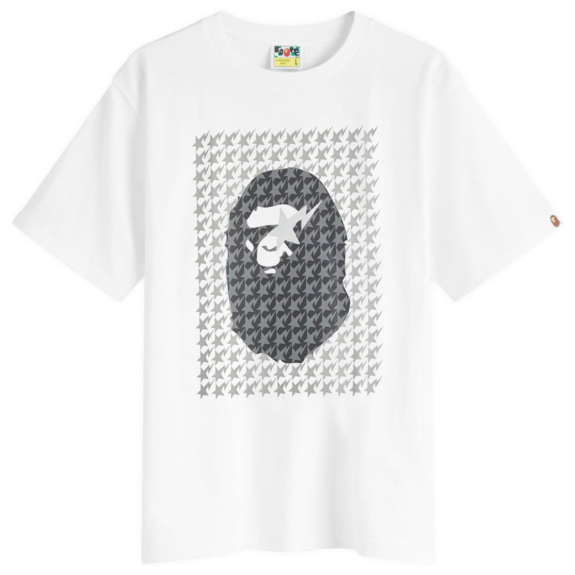 T-paita BAPE Houndstooth Ape Head Graphic T-Shirt Valkoinen | 001TEK801035M-WH2