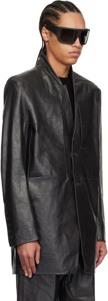 Takki Rick Owens Rick Owens Hollywood Lido Leather Jacket Musta | RU01E5753 LTP, 1