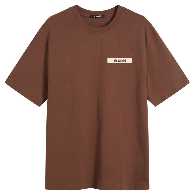 T-paita Jacquemus Jacquemus Grosgrain Logo T-Shirt, Size Large Ruskea | 25HTSM00133AJ00226-880