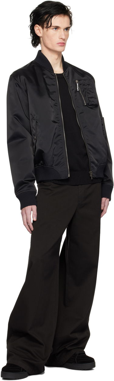 Bomber-takki Palm Angels Black Bomber Jacket With Logo Patch Musta | PMEH033S25FAB0011010, 3