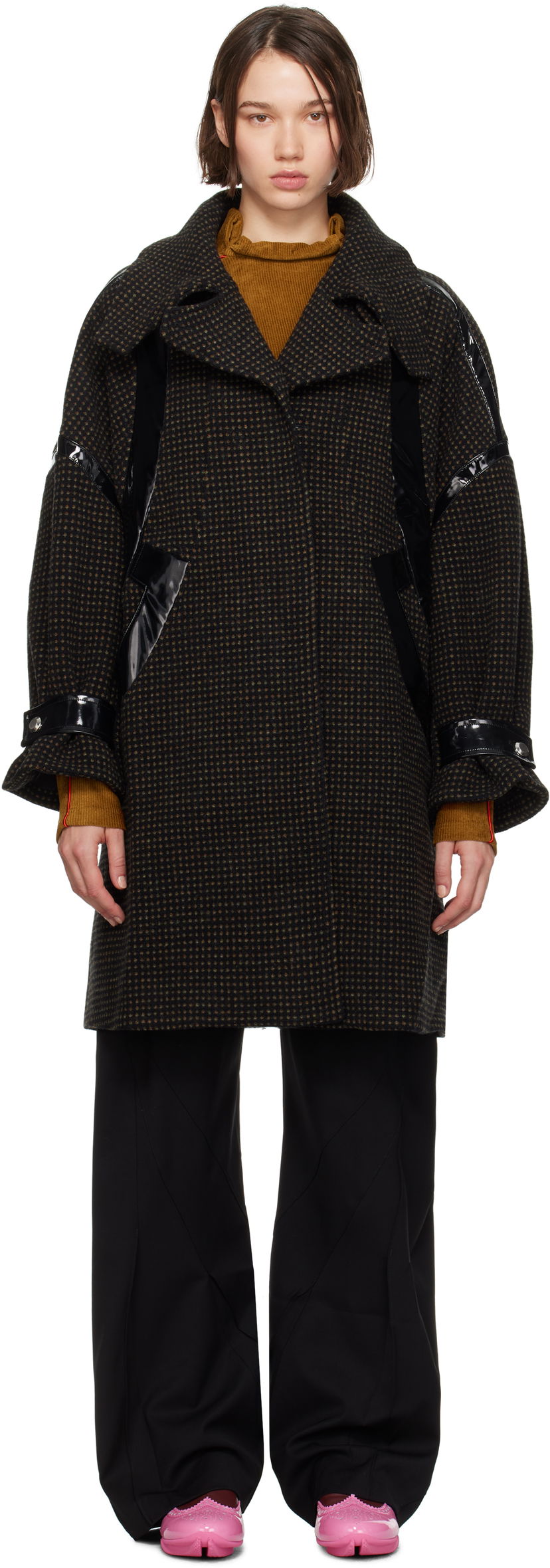 Takit KIKO KOSTADINOV Panelled Coat Ruskea | KKWAW24C03-29