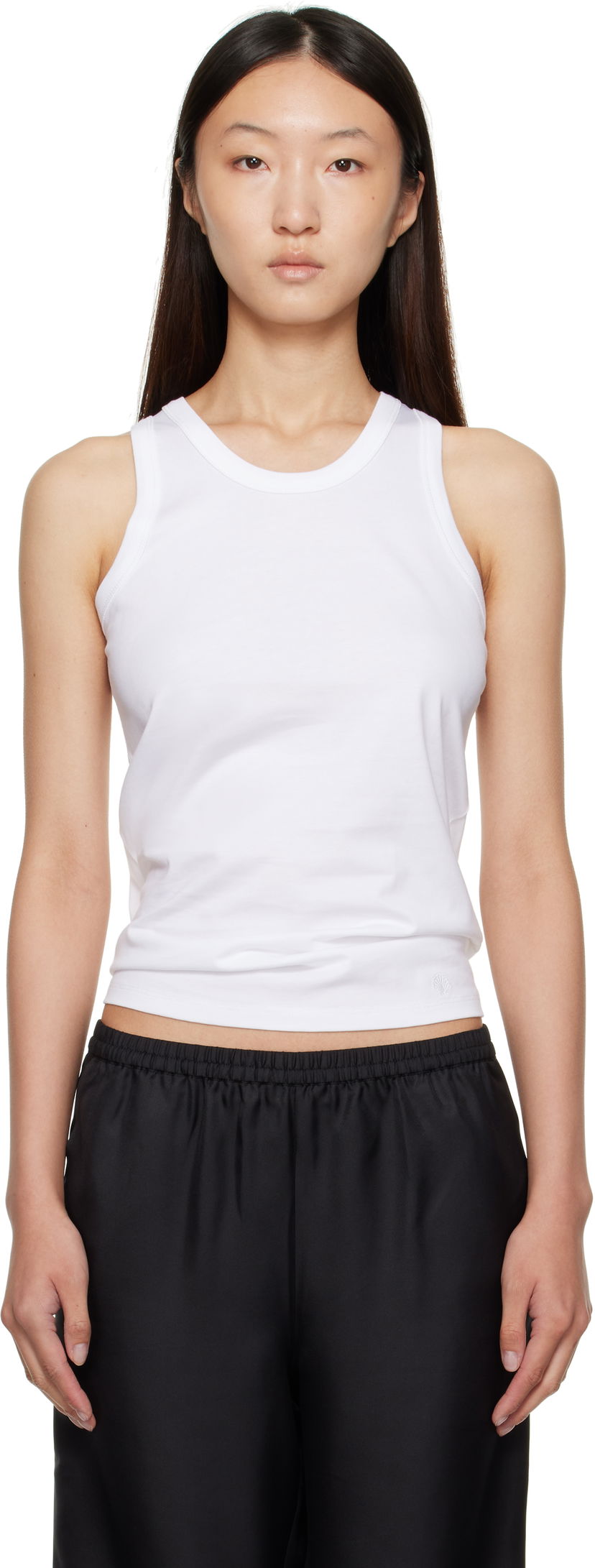 Tankkitoppi Loulou de Saison Loulou de Saison Poso Cotton Tank Top Valkoinen | POSO LDS
