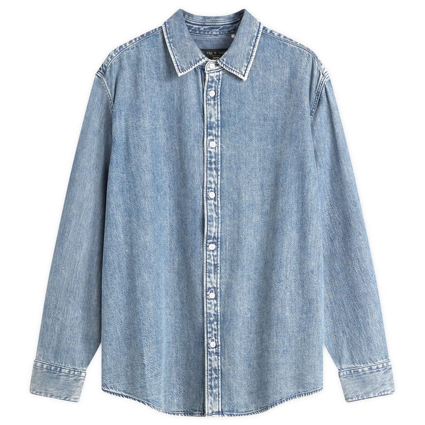Paita rag & bone Rag & Bone Matthew Denim Shirt Size Large Sininen | MED24H1438UFCB