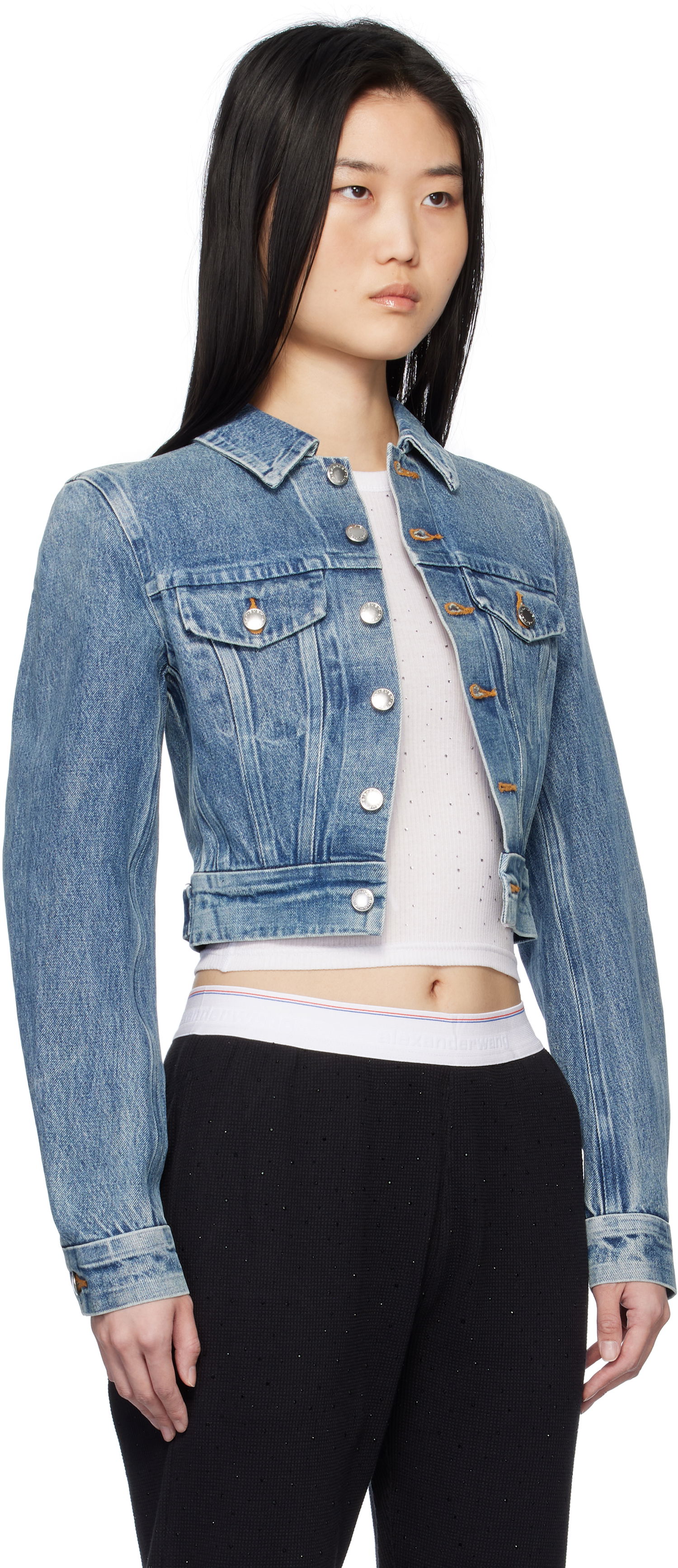 Takki Alexander Wang Alexander Wang Trucker Denim Jacket Sininen | 1WC1252598, 1