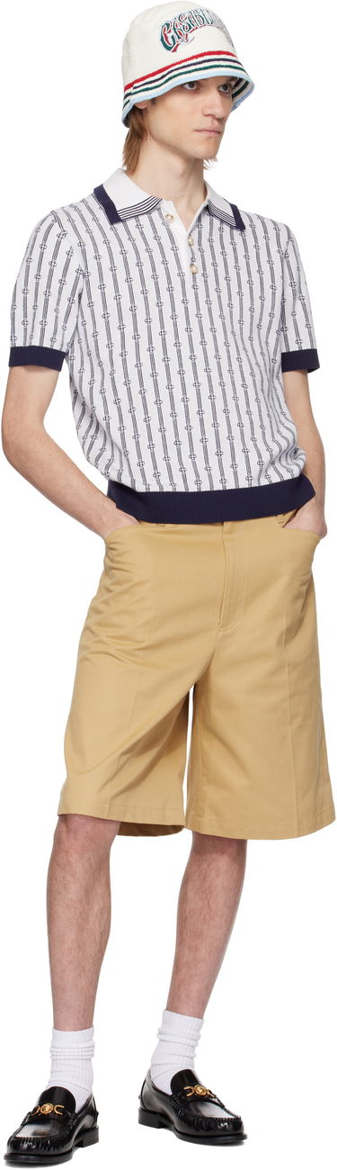 Poolopaita Casablanca Casablanca Monogram Knit Polo Valkoinen | MS25-KW-895-01, 3