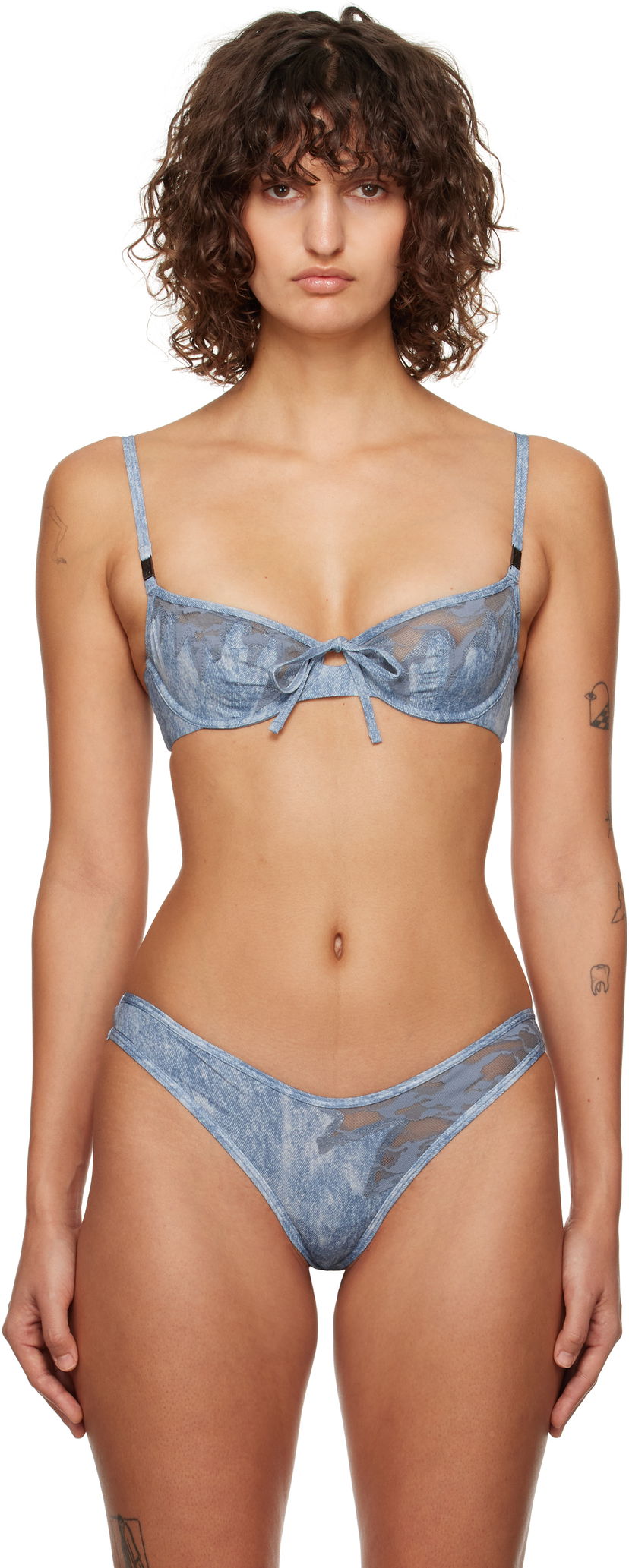 Rintaliivit Diesel Balconette-Lace Bra Sininen | A15637 0LKBU