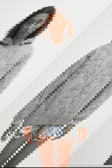 Takki Fiorucci Fiorucci Kissing Angels Quilted Oversize Jacket Harmaa | W02FPSHO092CJ05GY01, 0