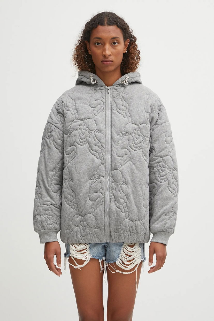 Takki Fiorucci Fiorucci Kissing Angels Quilted Oversize Jacket Harmaa | W02FPSHO092CJ05GY01