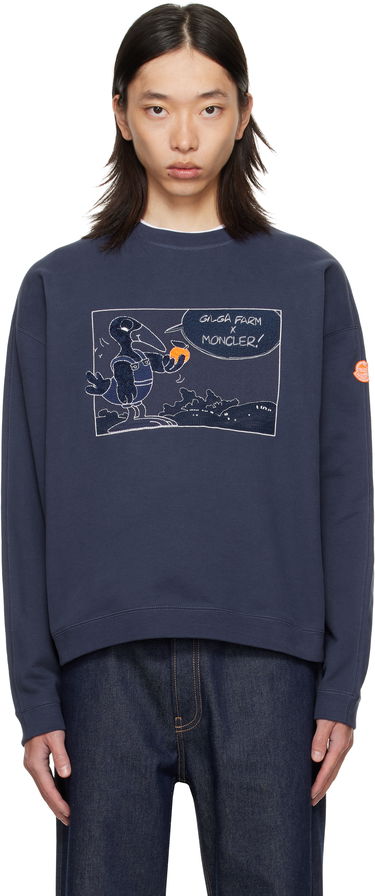 Huppari Moncler Moncler Genius x Gilga Farm Cotton Sweatshirt Tummansininen | K24028G0000289AUJ, 0