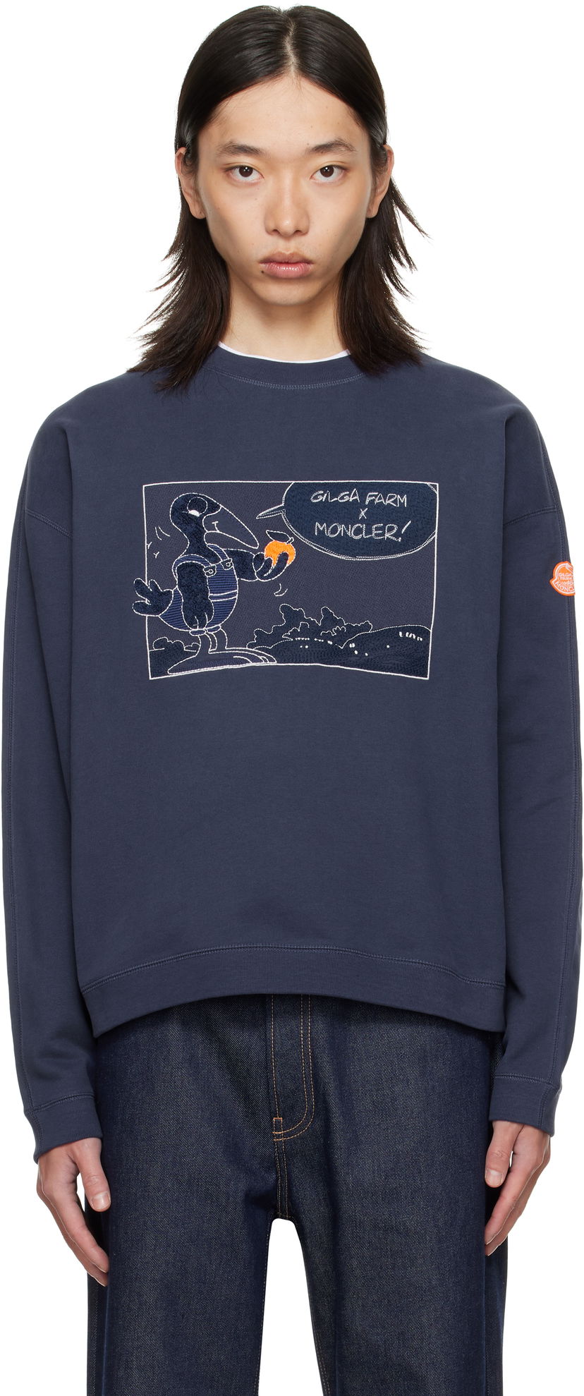 Huppari Moncler Moncler Genius x Gilga Farm Cotton Sweatshirt Tummansininen | K24028G0000289AUJ