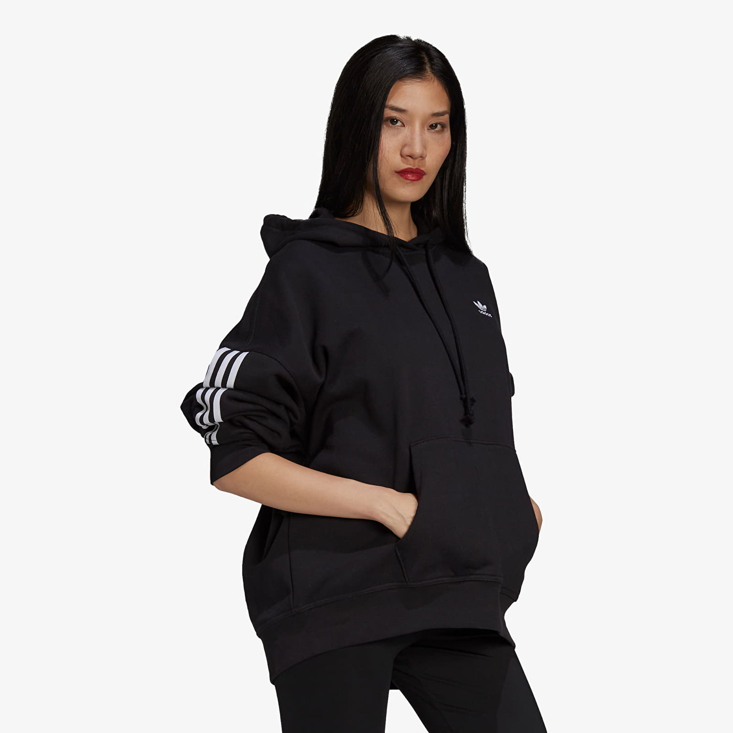 Huppari adidas Originals Adicolor Classics Oversized Hoodie Musta | H37799, 0