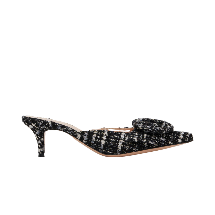 Tennarit ja kengät Gianvito Rossi Portofino 55 Tweed Buckle Mules Musta | G93006-55RIC-BCL