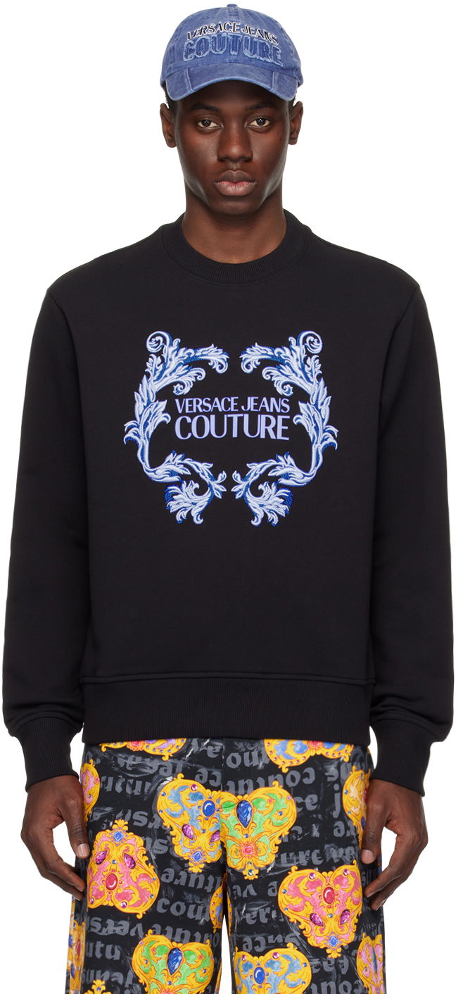 Huppari Versace Couture Black Baroque Sweatshirt Musta | E76GAIG02_ECF01G