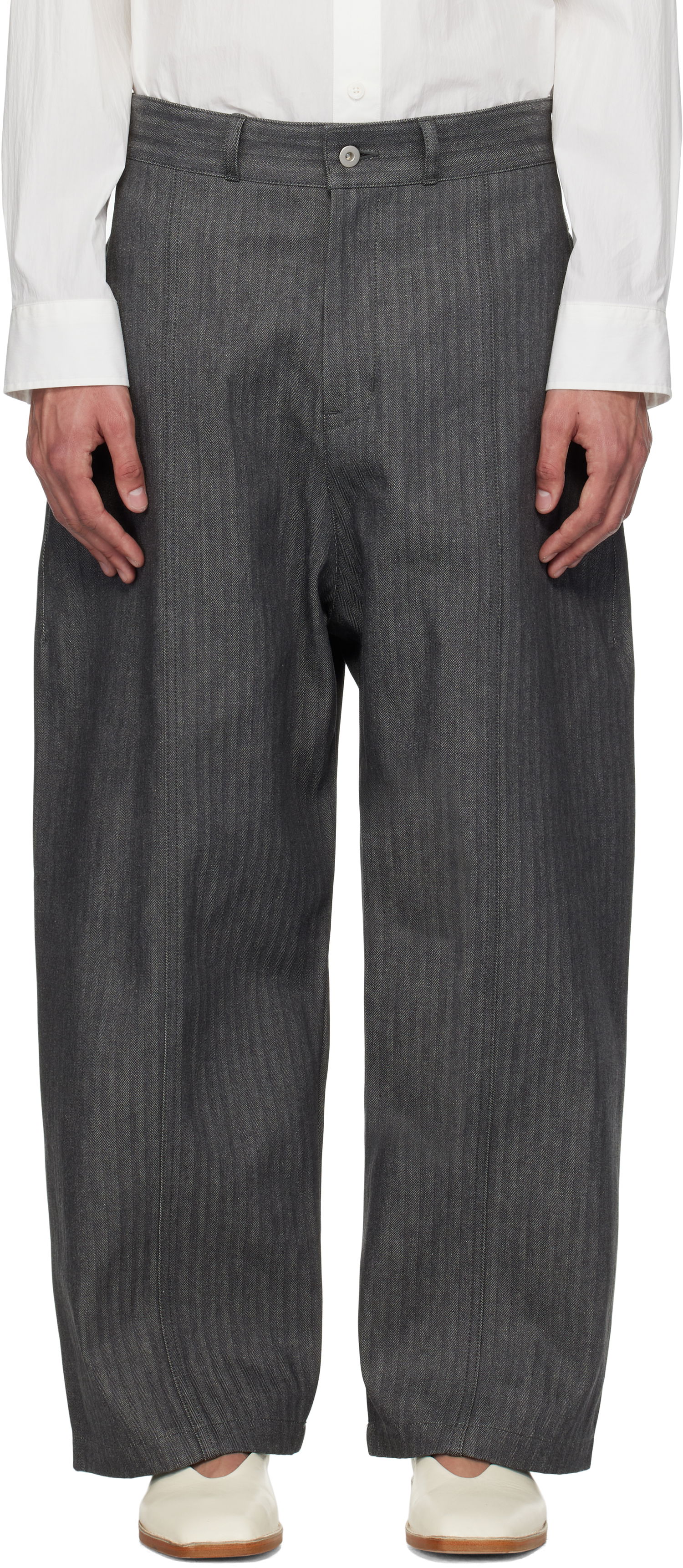 Housut sage NATION SAGE NATION Welt Striped Trousers Harmaa | S083 WELT TROUSER DENIM, 0