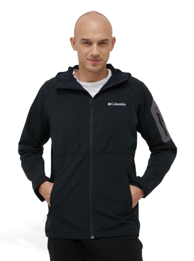 Tuulitakki Columbia Tall Heights Hooded Softshell Musta | 1975591