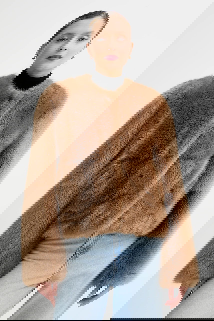 Takit STAND STUDIO Halle Faux Fur Coat Ruskea | 62267.9416, 0