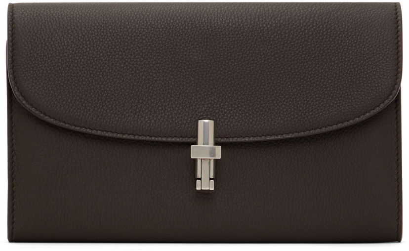 Lompakko The Row Pebbled Leather Continental Wallet Ruskea | W1652-L31