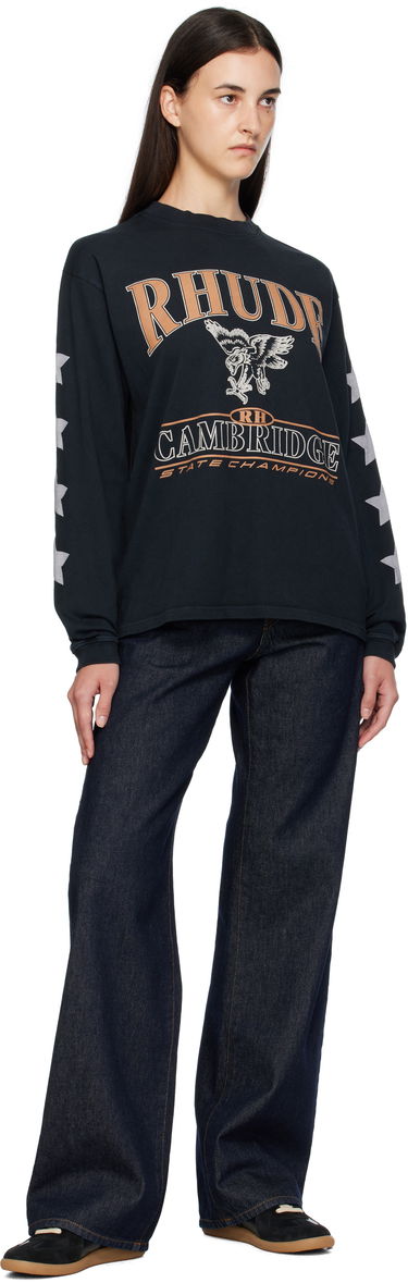 T-paita Rhude Rhude 'Cambridge State Champs' Long Sleeve T-Shirt Musta | RHPF25TT15012, 3