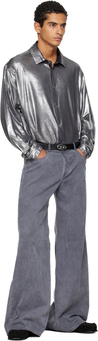 Paita Diesel Foiled Long-Sleeve Button-Up Shirt Metallinen | A19410-0NKCU-9AW, 4