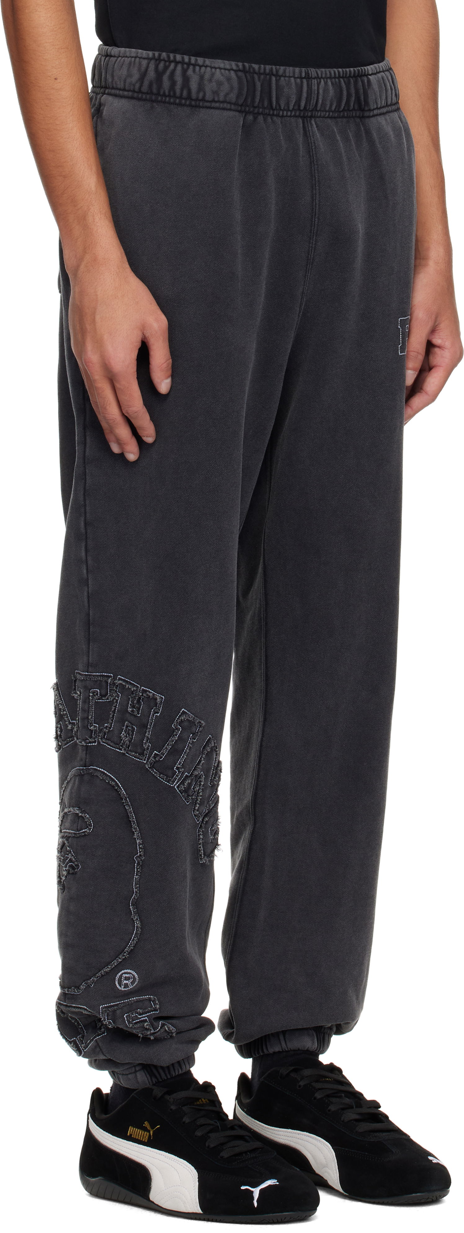 Verryttelyhousut BAPE BAPE Washed Effect College Patch Sweatpants Musta | 001PTK801001M, 1