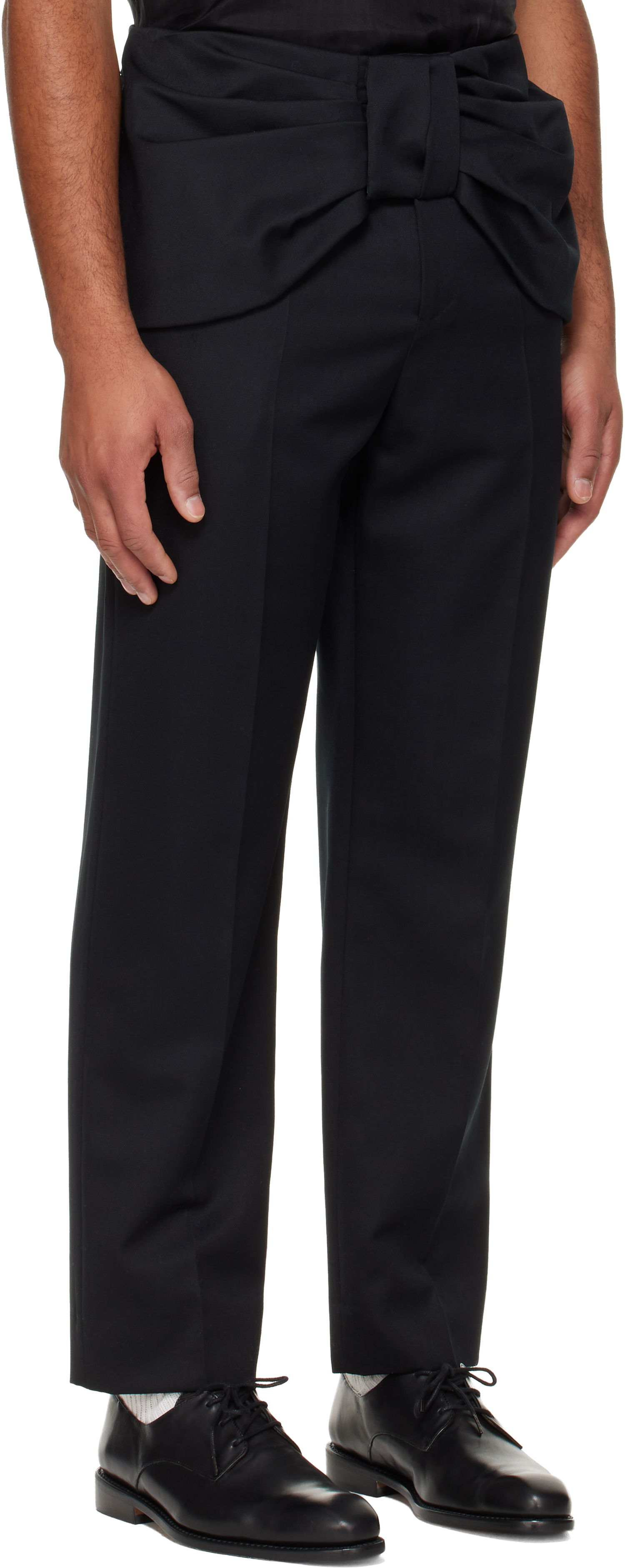 Housut Simone Rocha Simone Rocha Bow Waist Straight Leg Trousers Musta | 4170 1217, 1