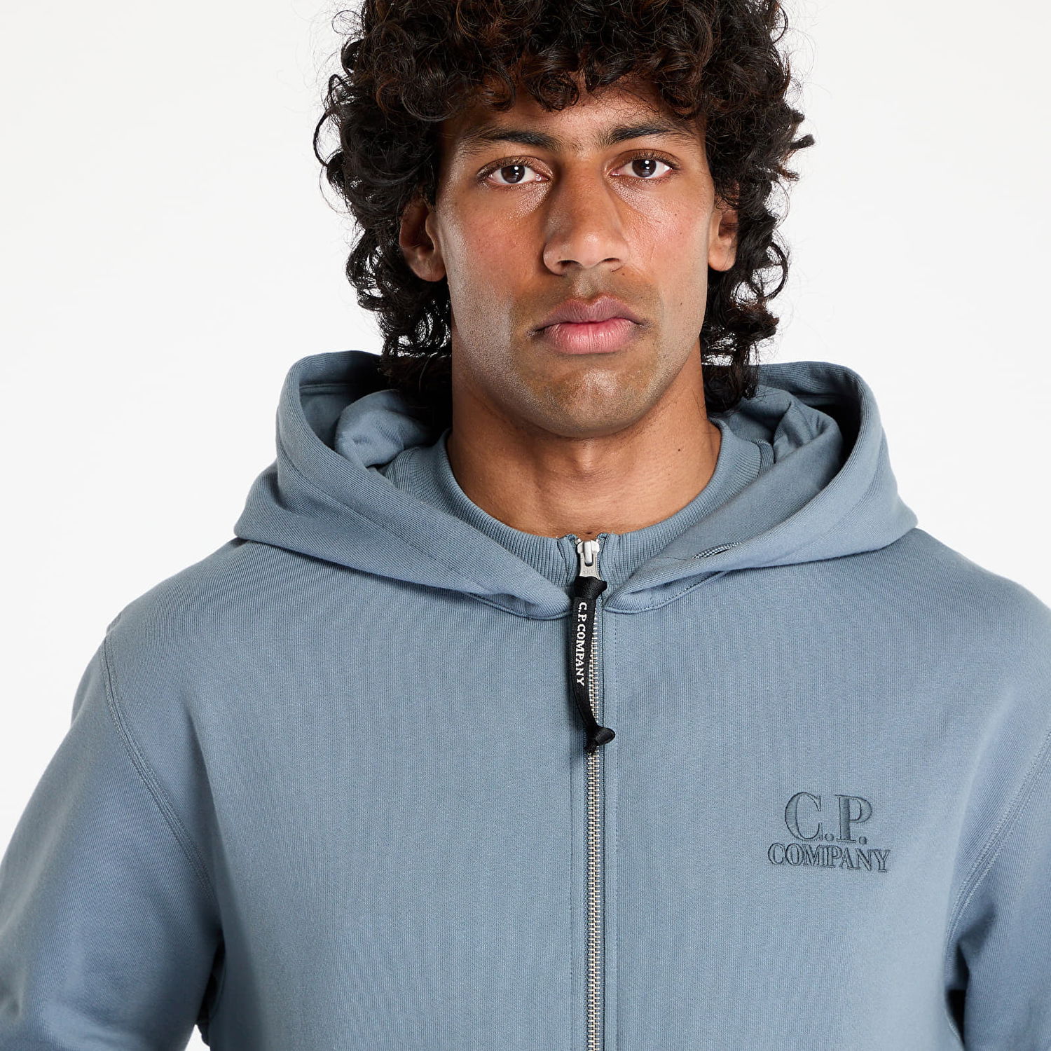 Huppari C.P. Company C.P. Company Diagonal Raised Fleece Full Zip Hoodie Sininen | 18CMSS044A005086W-872, 1