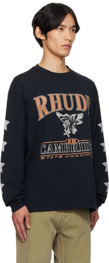 T-paita Rhude Rhude 'Cambridge State Champs' Long Sleeve T-Shirt Musta | RHPF25TT15012, 4