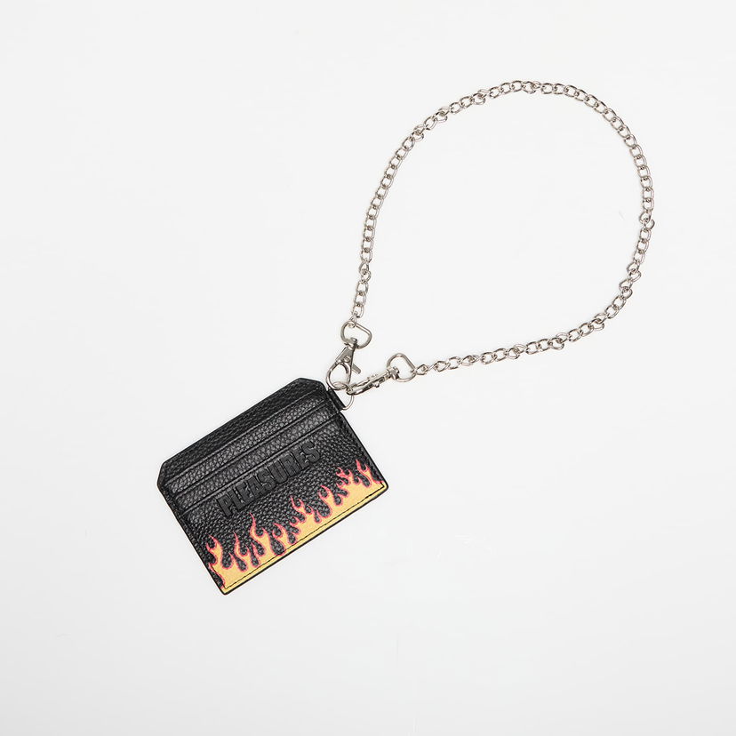 Lompakko Pleasures PLEASURES Leather Card Holder with Chain Musta | P25SU073 BLACK
