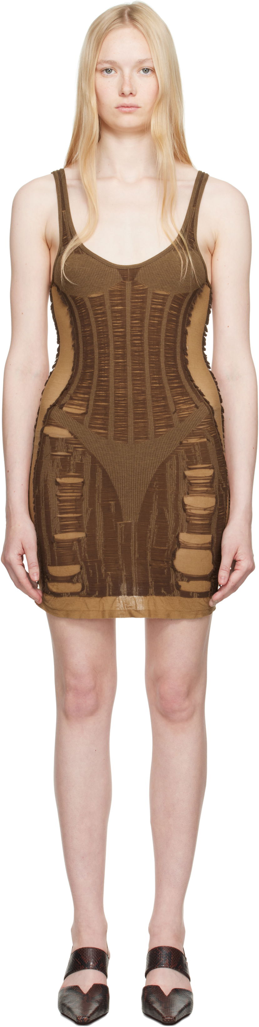 Mekko Diesel Diesel M-Calimera Distressed Mini Dress Ruskea | A19215 0BJBI
