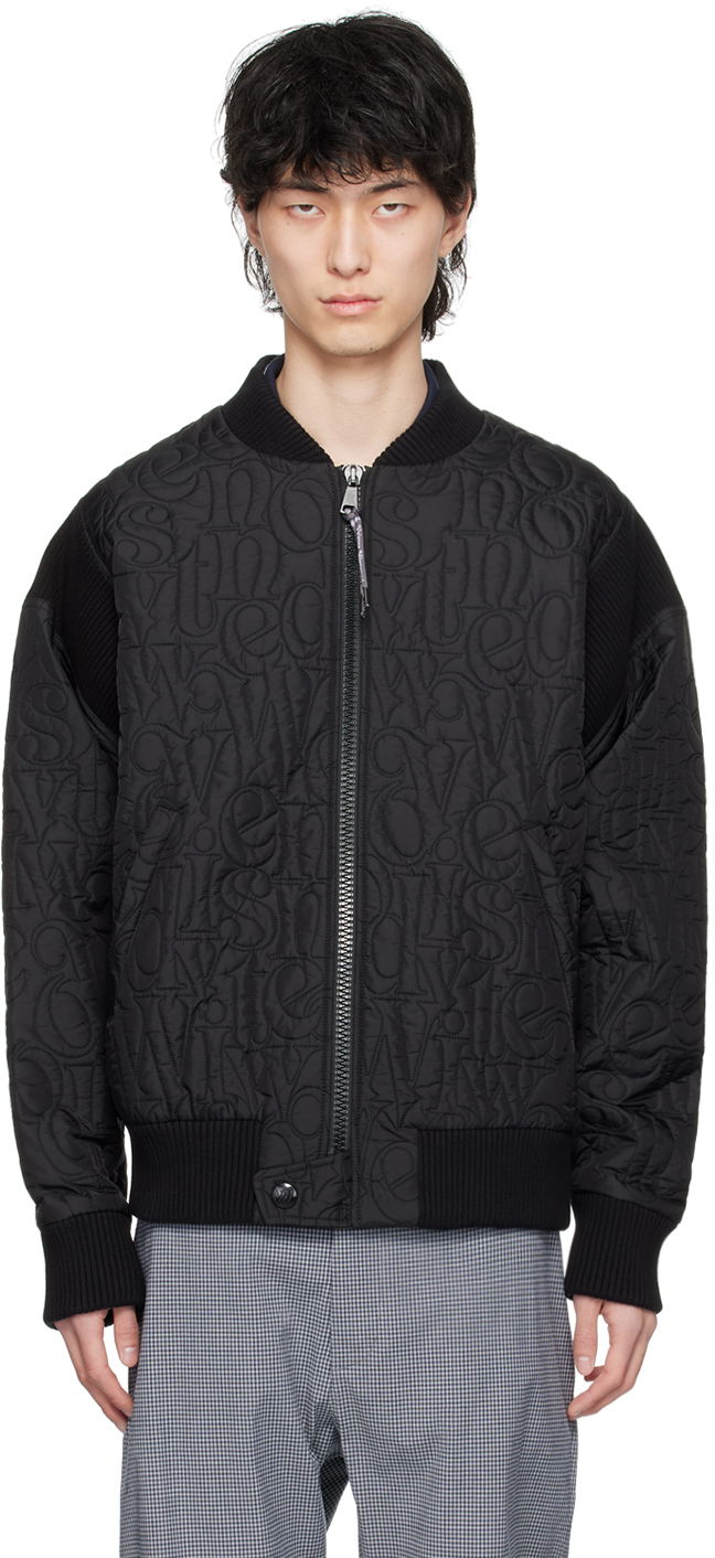 Bomber-takki Vivienne Westwood Stripped Cyclist Black Bomber Jacket Musta | 33040009-W00PS-PI