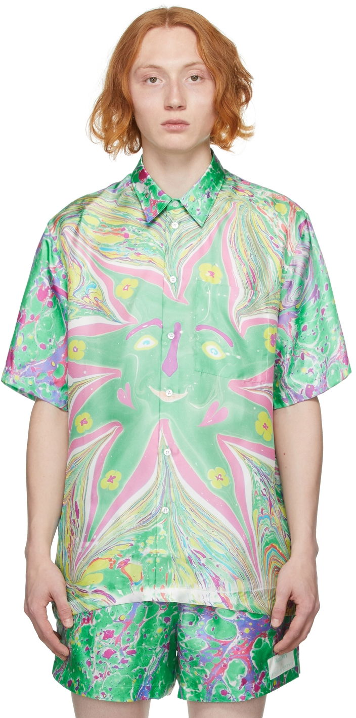 Paita Stella McCartney Stella McCartney Ricky Myfawnwy Edition Print Short Sleeve Shirt Vihreä | 604051SSA65